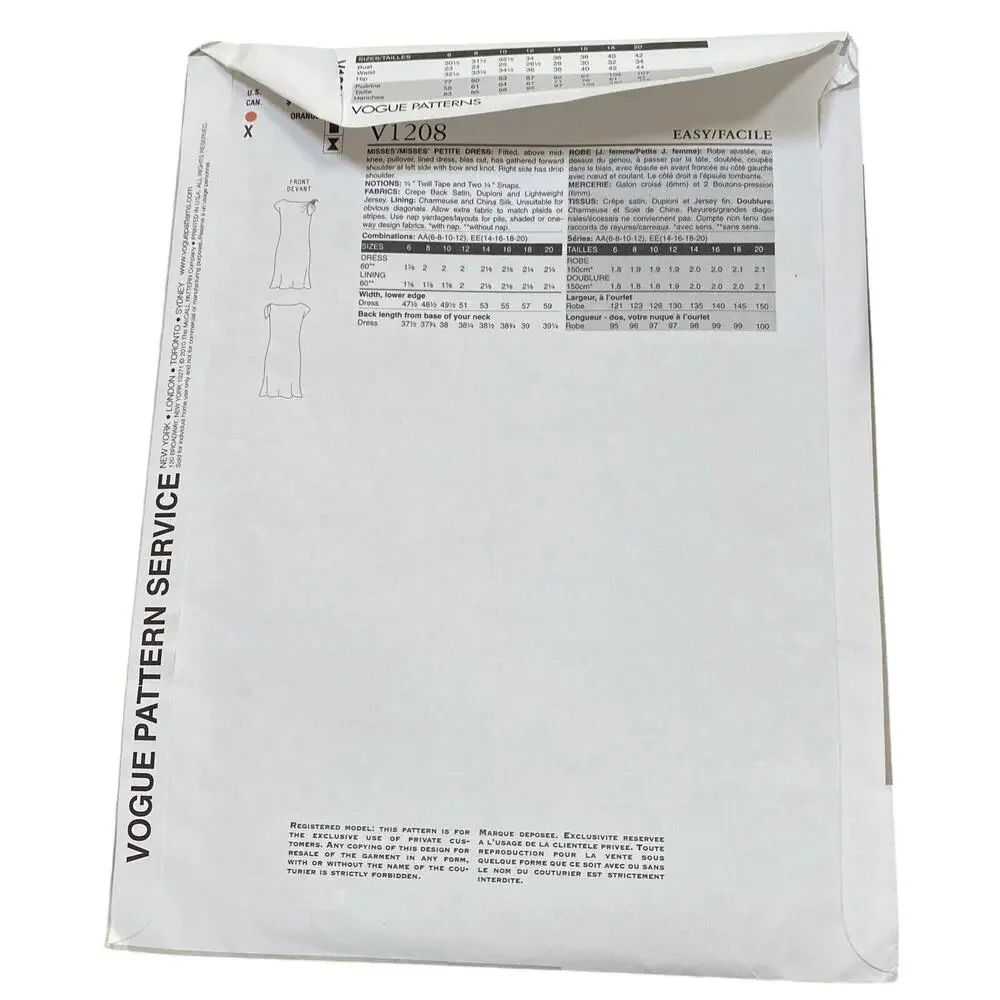 Vogue sewing pattern